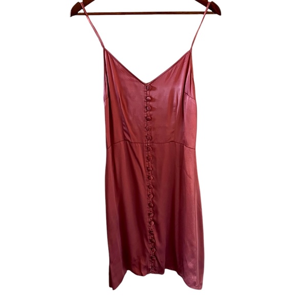 Abercrombie & Fitch NEW Satin Slip Mini Dress In Dusty Rose Size M - Picture 1 of 15